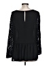 Ann Taylor LOFT 100% Polyester Black Long Sleeve Blouse Size L - photo 2