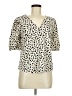 MELLODAY Animal Print Ivory Short Sleeve Blouse Size M - photo 1