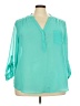 Maurices 100% Polyester Teal 3/4 Sleeve Blouse Size 24 (3) - photo 1