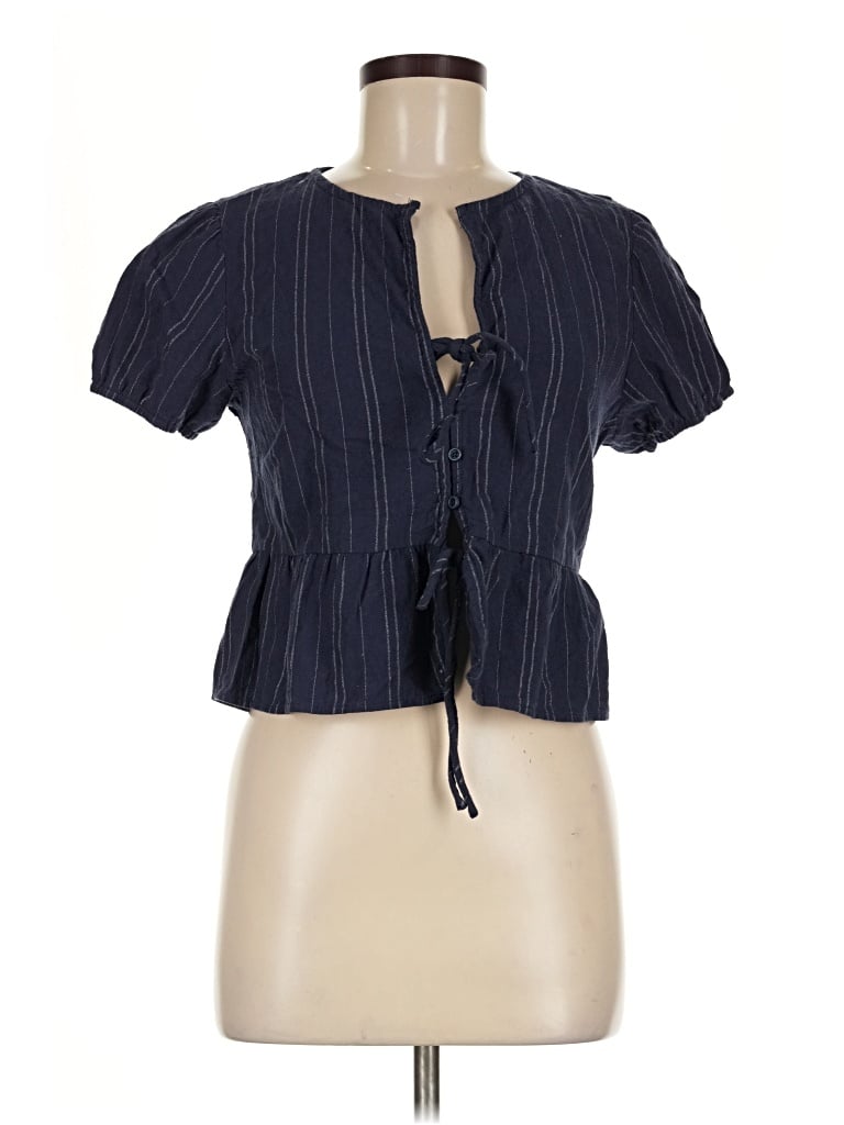 Pre-owned Kirious Short Sleeve Blouse In Blue
