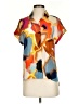 Marella Color Block Orange Short Sleeve Blouse Size 4 - photo 1