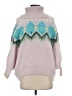 Maeve Chevron-herringbone Pink Turtleneck Sweater Size S - photo 1