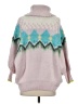 Maeve Chevron-herringbone Pink Turtleneck Sweater Size S - photo 2