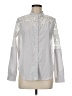 Unbranded 100% Polyester White Gray Long Sleeve Blouse Size M - photo 1