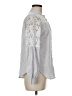 Unbranded 100% Polyester White Gray Long Sleeve Blouse Size M - photo 4