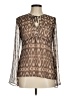 Ann Taylor LOFT 100% Polyester Brown Long Sleeve Blouse Size 6 - photo 1