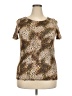 Varley Animal Print Brown Short Sleeve T-Shirt Size 4X - photo 1