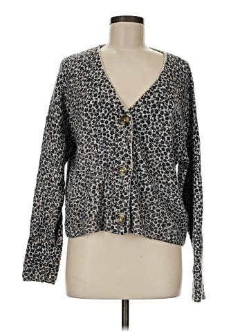 Madewell Vintage Ditsy Cameron Ribbed Cardigan Sweater in Coziest Yarn (view 1)