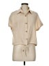 Shein 100% Cotton Tan Short Sleeve Blouse Size 6 - photo 1