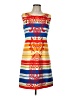 Tabitha 100% Polyester Graphic Blue Casual Dress Size 10 - photo 1