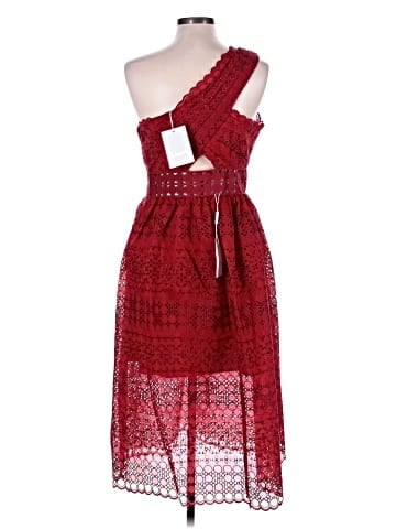 Self-Portrait One Shoulder Cut Out Midi Dress (view 2)