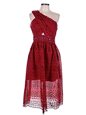 Self-Portrait One Shoulder Cut Out Midi Dress (view 1)