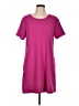 Serra Solid Pink Casual Dress Size L - photo 1