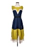 BCBGMAXAZRIA 100% Polyester Color Block Multi Color Blue Cocktail Dress Size 4 - photo 1