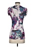 Ocean Blue Purple Short Sleeve Blouse Size S - photo 2