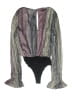 4SI3NNA 100% Polyester Gray Long Sleeve Top Size XS - photo 2