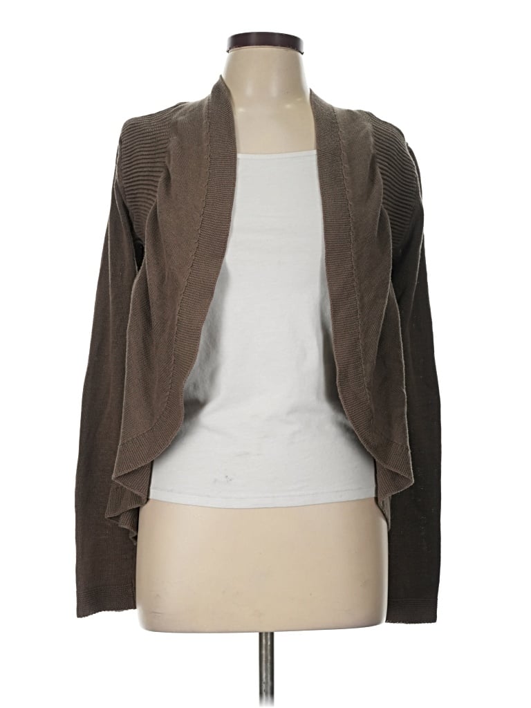 Pre-owned Bcbgmaxazria Silk Cardigan Sweater In Brown