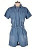Given Kale Solid Blue Romper Size S - photo 1