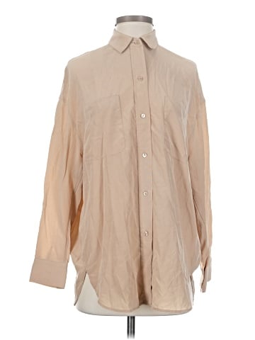 Vince. Long Sleeve Silk Top (view 1)
