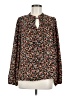 Ann Taylor LOFT 100% Polyester Floral Black Long Sleeve Blouse Size M - photo 1