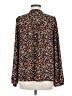 Ann Taylor LOFT 100% Polyester Floral Black Long Sleeve Blouse Size M - photo 2