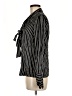 Milly 100% Silk Stripes Black Long Sleeve Silk Top Size 6 - photo 5