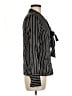 Milly 100% Silk Stripes Black Long Sleeve Silk Top Size 6 - photo 4