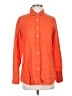 J.Crew 100% Linen Orange Long Sleeve Button-Down Shirt Size 4 - photo 1