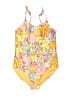 Thereabouts Floral Yellow One Piece Swimsuit Size 10.5-12.5 PLUS (M KIDS) - photo 1