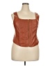 Torrid 100% Polyester Solid Brown Sleeveless Blouse Size 2X Plus (2) - photo 1
