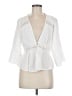 Zara 100% Polyester White 3/4 Sleeve Blouse Size L - photo 1