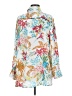 Elan 100% Rayon Floral White Long Sleeve Blouse Size M - photo 2