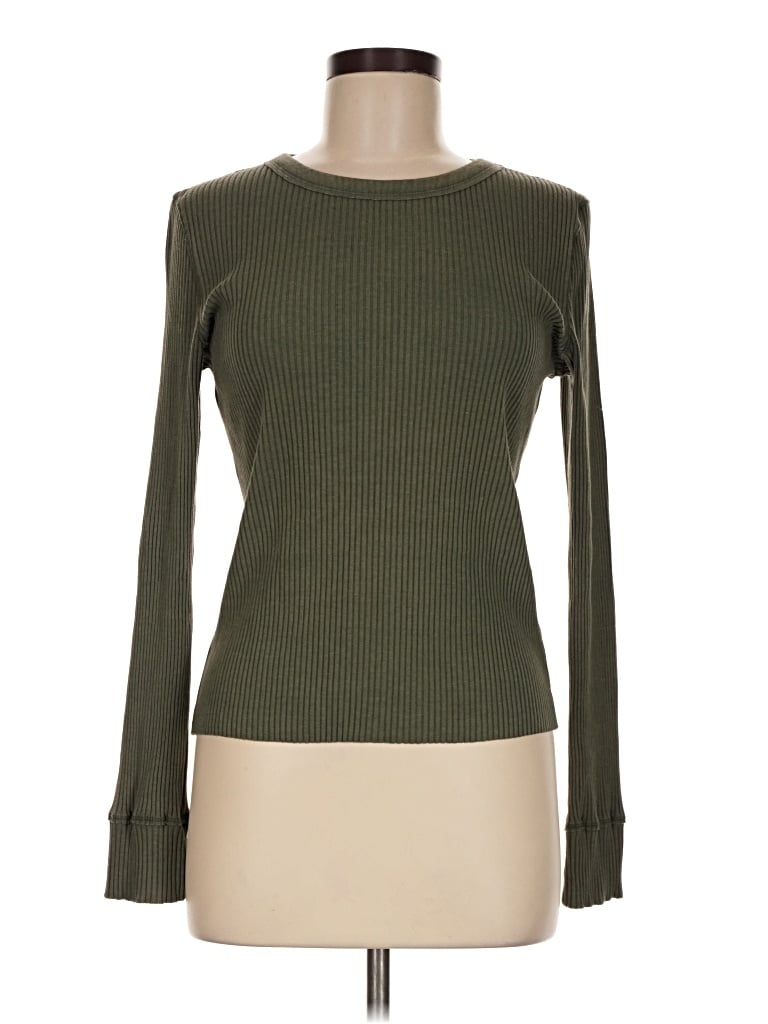 Pre-owned Aerie Long Sleeve T-shirt In Green