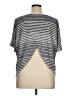One World Stripes Gray Short Sleeve Top Size XL - photo 2
