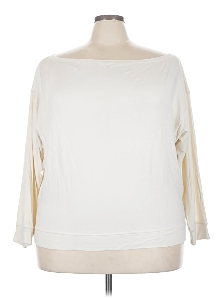 Pre-owned Lululemon Athletica 3/4 Sleeve T-shirt In Ivory