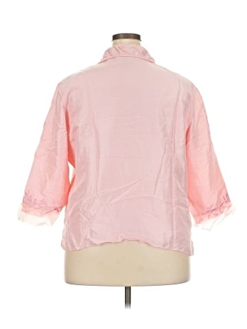 Anne Carson 3/4 Sleeve Silk Top (view 2)