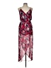 Lush 100% Polyester Floral Burgundy Cocktail Dress Size L - photo 1