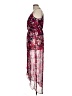 Lush 100% Polyester Floral Burgundy Cocktail Dress Size L - photo 5