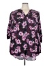 Torrid 100% Polyester Floral Purple 3/4 Sleeve Blouse Size 2X Plus (2) - photo 1