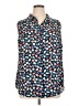 Talbots Outlet Floral Blue Sleeveless Button-Down Shirt Size 1X - photo 1