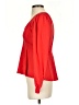 Elegantees Solid Red Long Sleeve Blouse Size S - photo 5