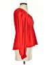 Elegantees Solid Red Long Sleeve Blouse Size S - photo 4