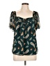 Ann Taylor LOFT 100% Polyester Teal Short Sleeve Blouse Size L - photo 1