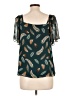 Ann Taylor LOFT 100% Polyester Teal Short Sleeve Blouse Size L - photo 2