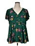 Torrid 100% Polyester Green Short Sleeve Blouse Size 1X Plus (1) - photo 1