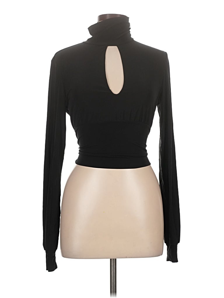 Club L London Long Sleeve Top Black Keyhole Neckline Tops - New - Size 14