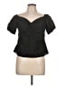 L'Agence Black Short Sleeve Blouse Size Lg (3) - photo 1
