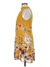 Blue Rain 100% Polyester Print Yellow Casual Dress Size M - photo 5
