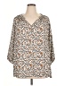 Max Studio 100% Polyester Tan 3/4 Sleeve Blouse Size 1X - photo 1