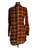 New Look 100% Rayon Plaid Orange Long Sleeve Button-Down Shirt Size M - photo 2